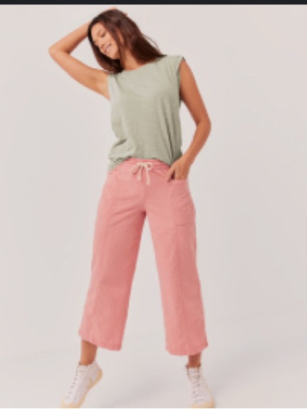 Pact Organic Cotton Chambray Sailor Pants, Pink, Size Large